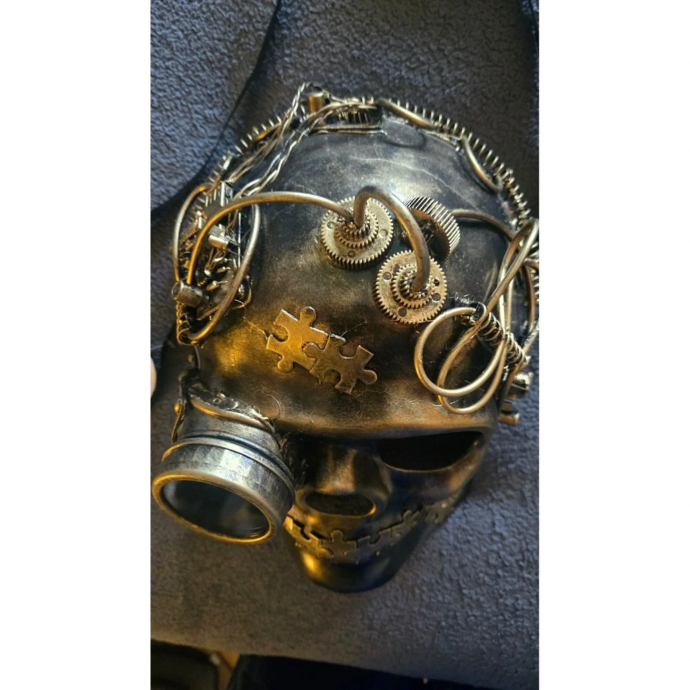 Steampunk Skull Mask Goggles Gears Costume Accessory Halloween Party Cosplay‎